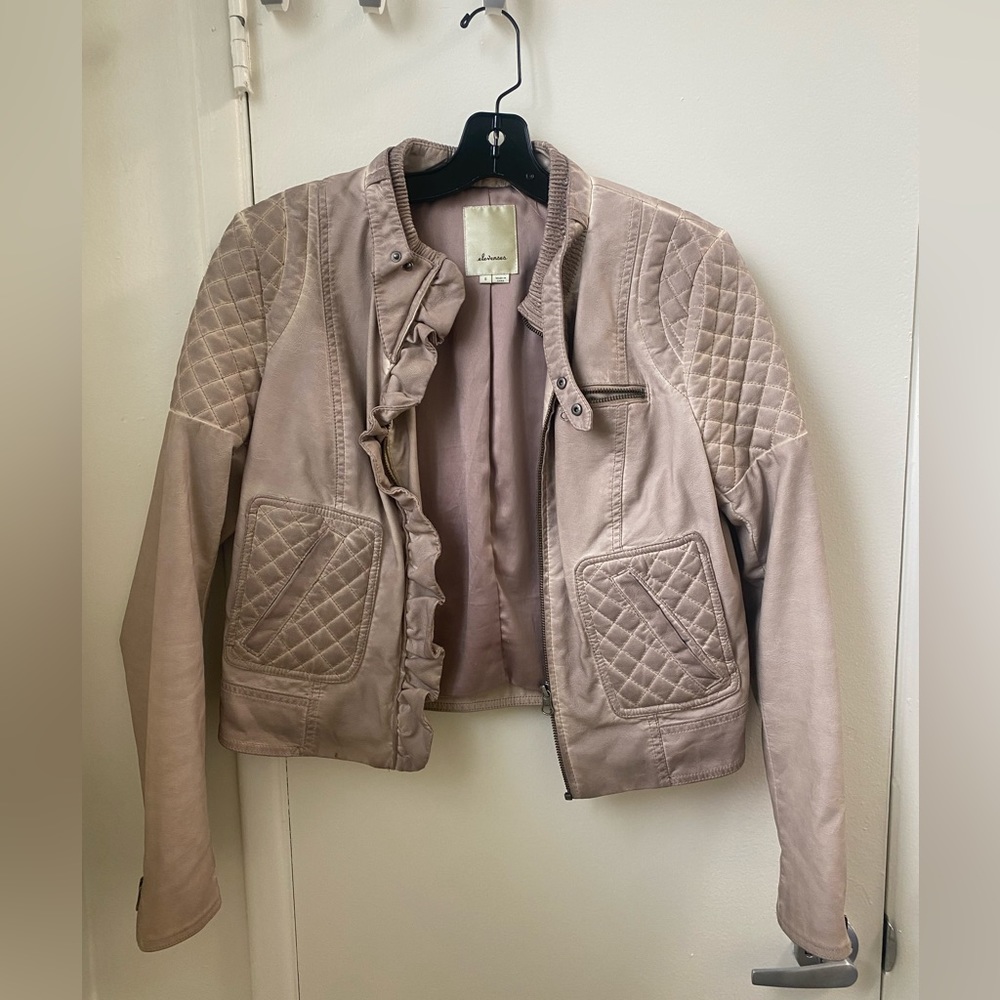 Light pink faux leather jacket! Size small
